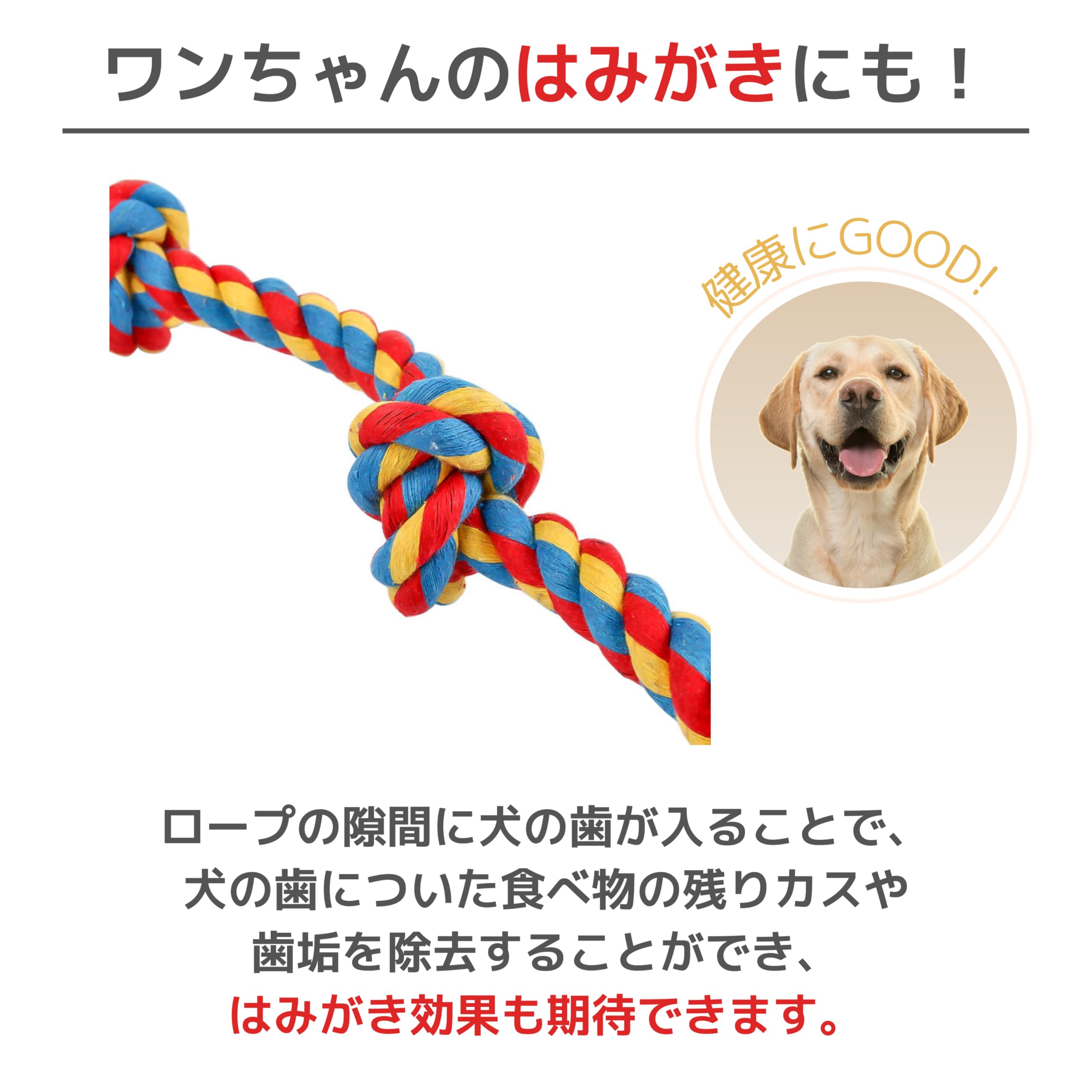 Amazon | 犬 おもちゃ 噛む ロープ ひも コットン 縄編み 運動不足